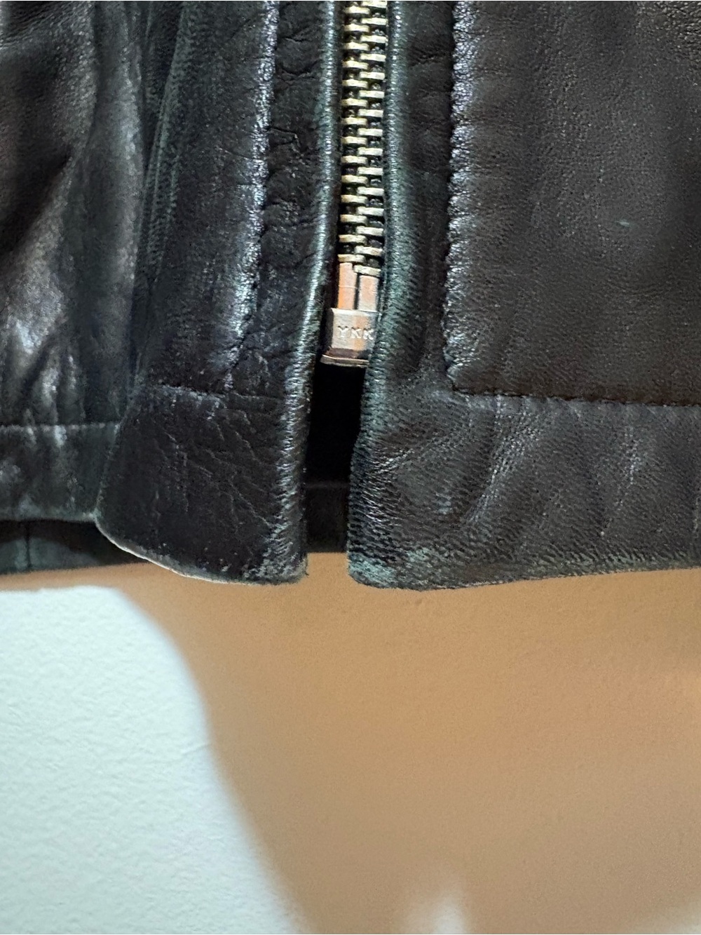 Black Genuine Leather Jacket - Banana Republic- Size S - Picture 10 of 11